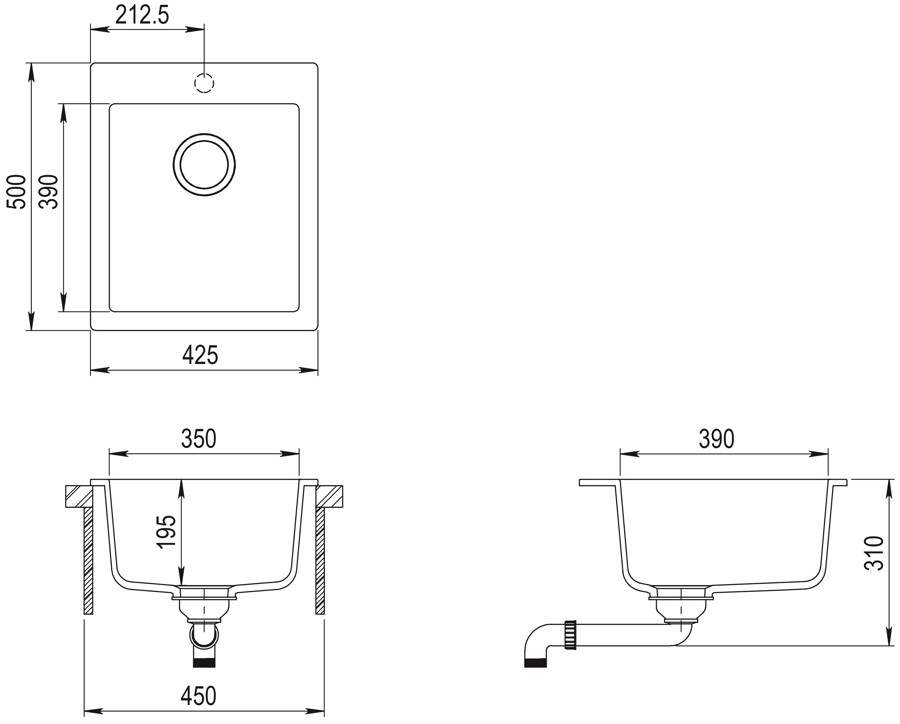 Aquastone QUADRA 20 hliníková 