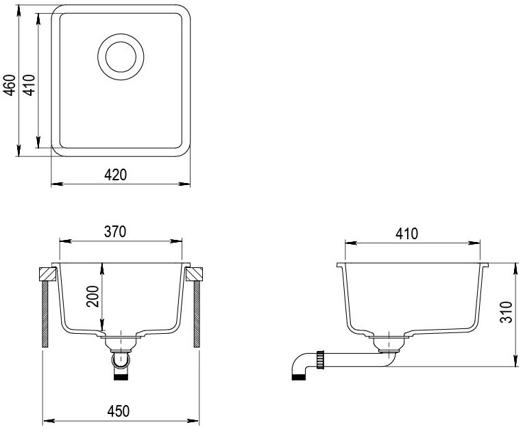 Aquastone NEO 45 černá metalická 