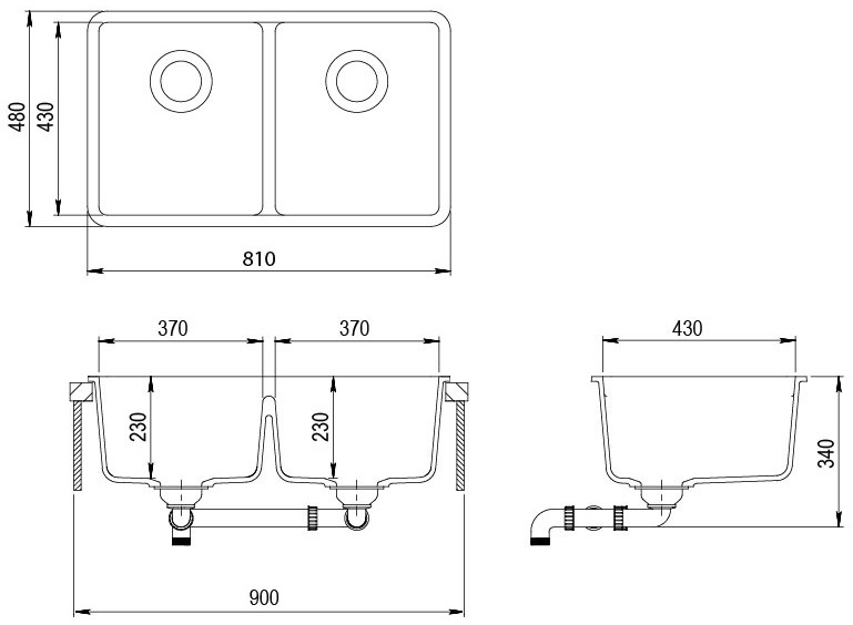 Aquastone DUO 90 šedá 
