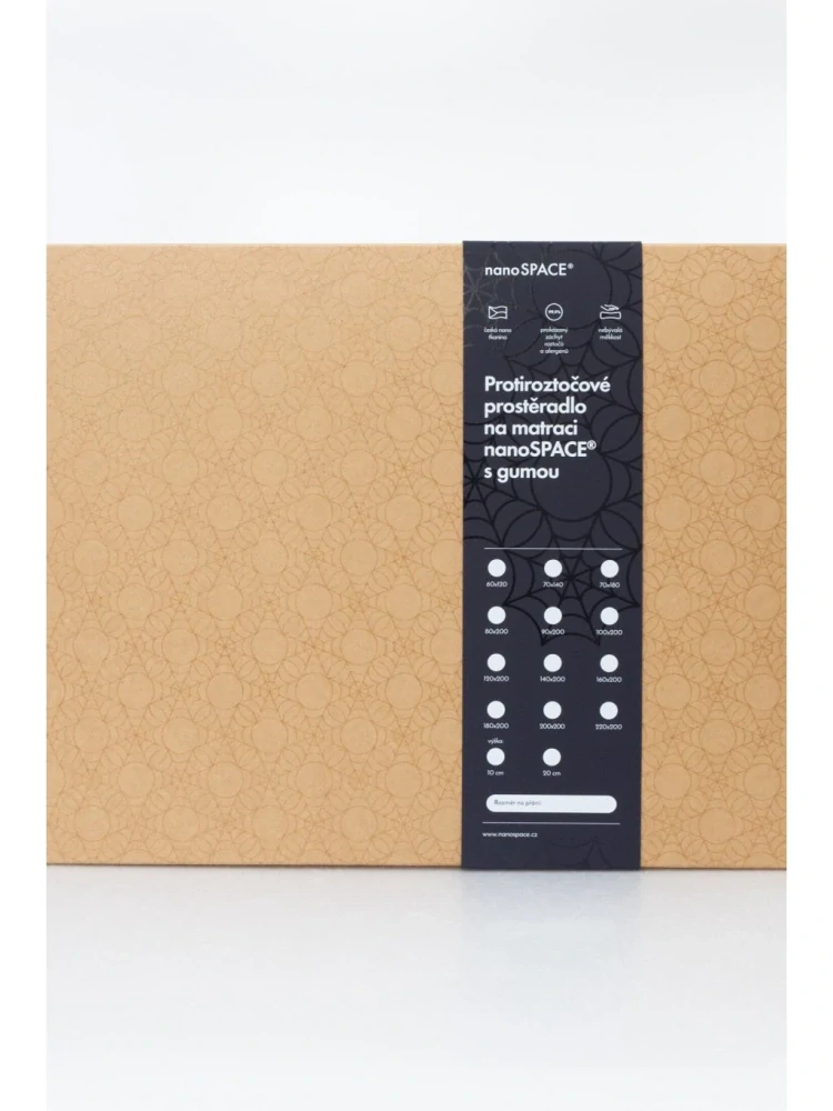 Protiroztočový povlak / prostěradlo na matraci nanoSPACE s gumou 220 x 200 x 20 cm